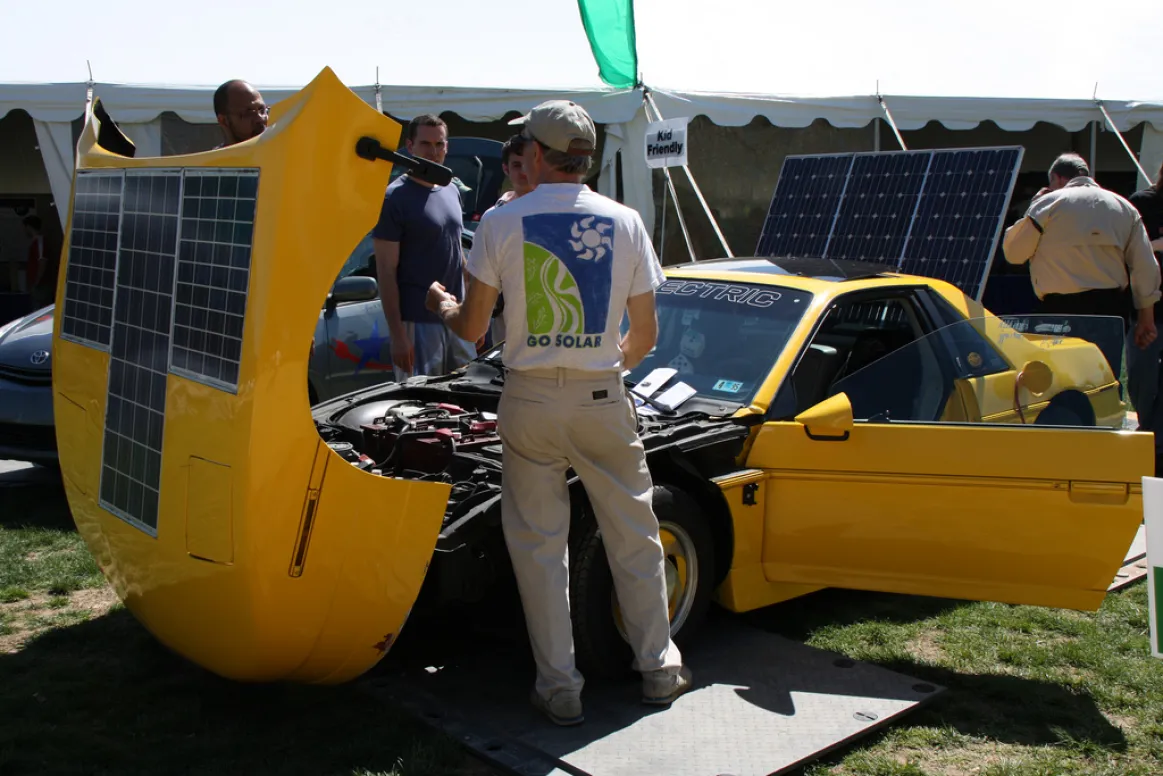 Solar power makes it possible to charge an EV
