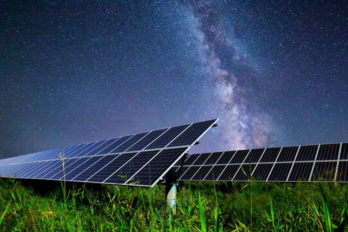Nighttime solar panels