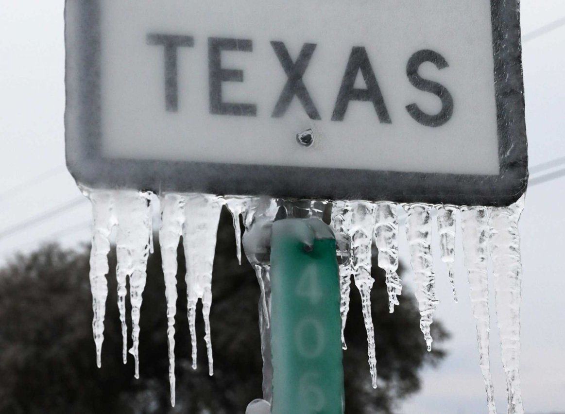 Road Sign with ice on it