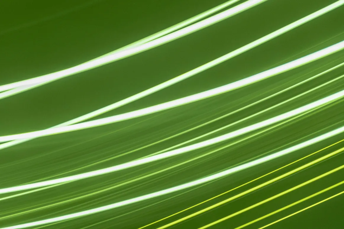 Electric green lines going up to the right