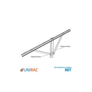 Unirac Ground Fixed Tilt Diagonal Brace Assembly 30deg Shared Rail, 404032