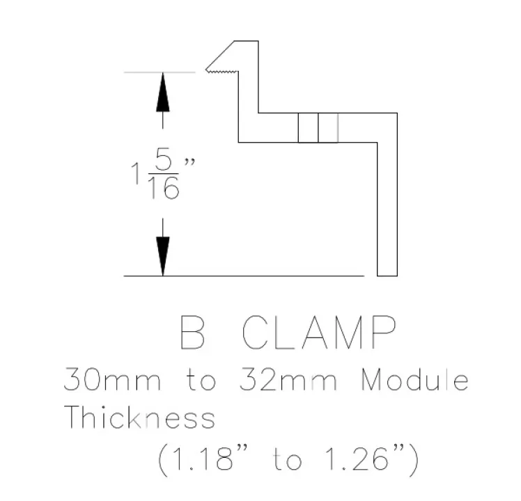 Unirac SolarMount End Clamp 30-32mm Aluminum Dark, 302021D