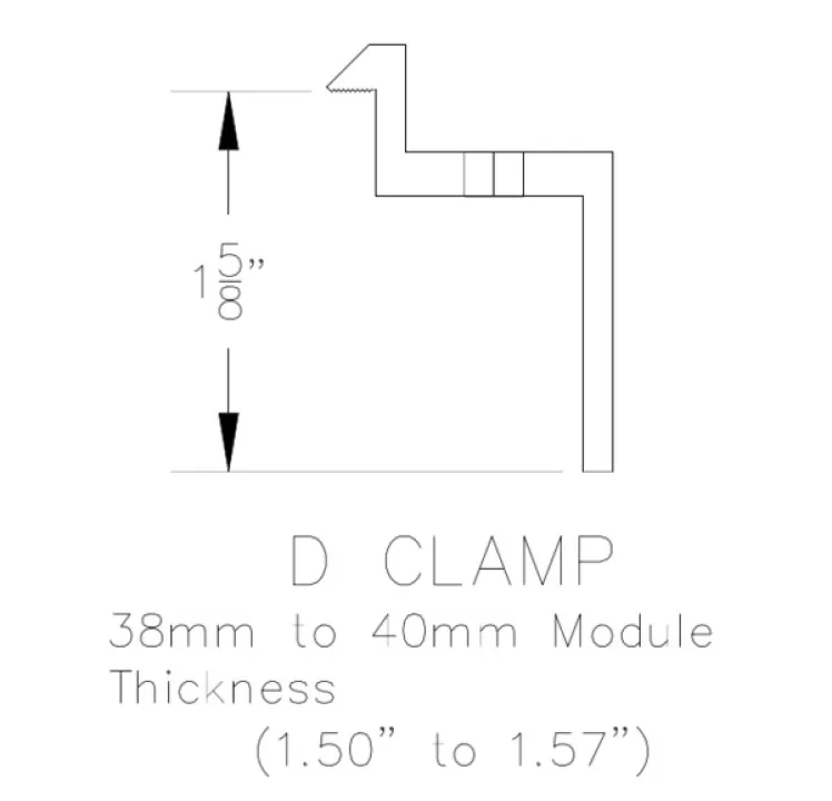 Unirac SolarMount End Clamp 38-40mm Aluminum Dark, 302023D