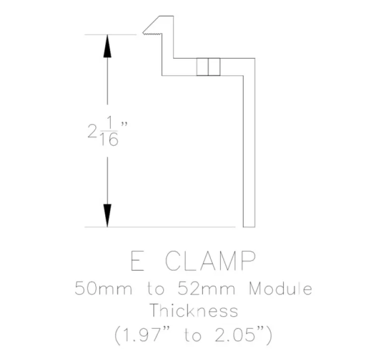 Unirac SolarMount End Clamp 50-51mm Aluminum Dark, 3020024D