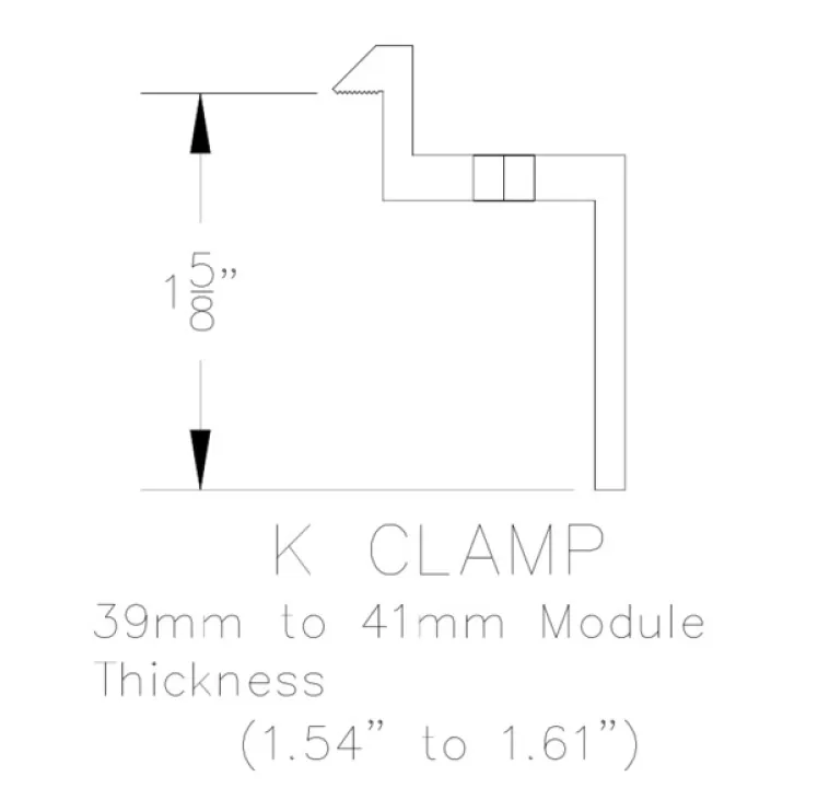 Unirac SolarMount End Clamp 39-41mm Clear, 302026C