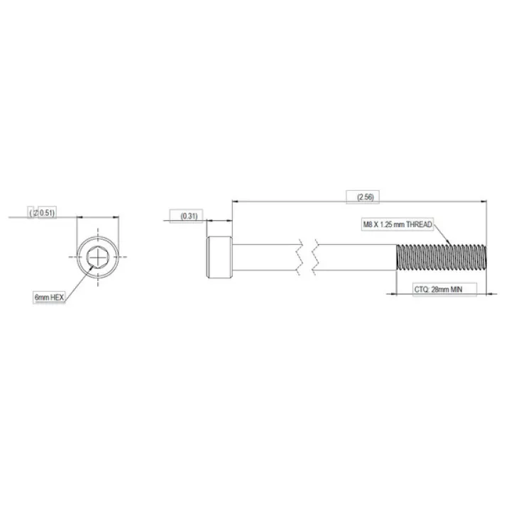 Unirac MetalX M8x65 Cap Hex Bolt, ES10891