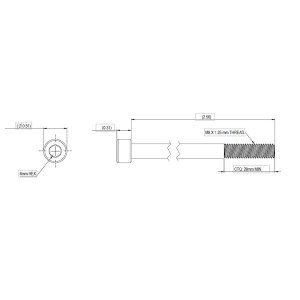 Unirac MetalX M8x65 Cap Hex Bolt, ES10891
