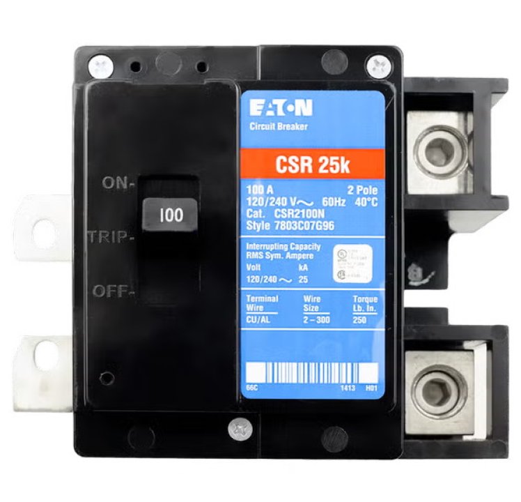 Enphase 100A 2P Breaker 25kAIC - 10Qty, BRK-100A-2P-240V-10