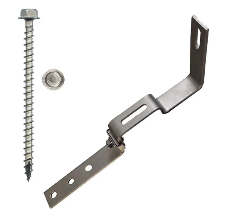 QuickBOLT 90 Degree Adjustable 18mm Steel Roof Hook w/#14x3" Screws, 17550