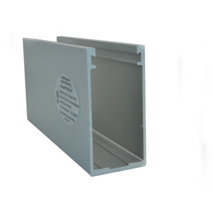ProSolar 172" x 3" Extra Deep Support Rail - Clear Annodized, R-172XD