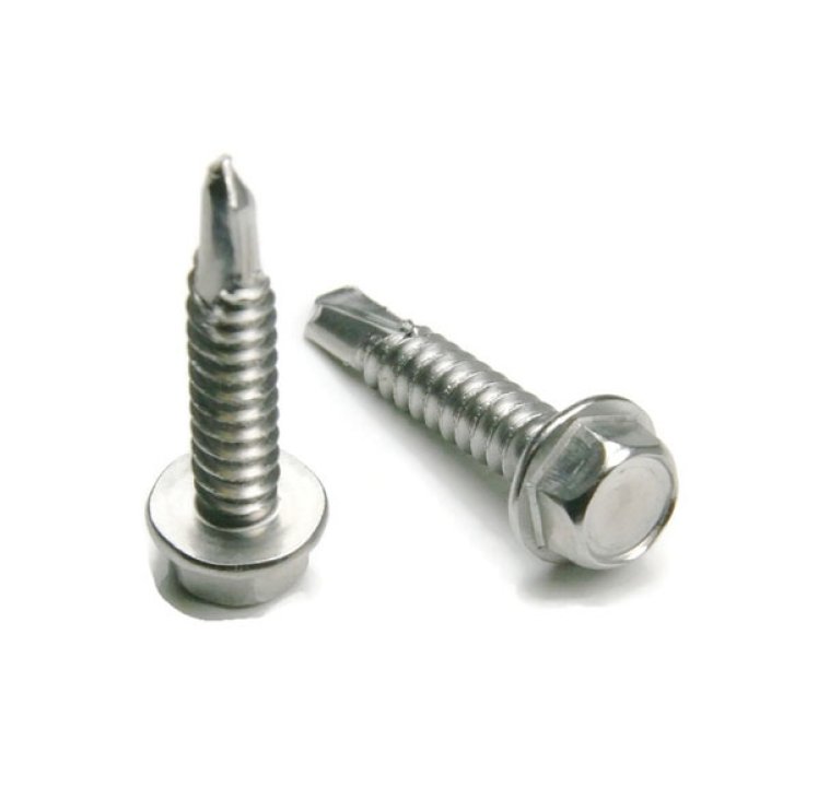 Mudge Fasteners #10 x 3/4" Hex Washer Head Self-Drilling Screws SS, 13710T075SS
