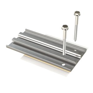 Pegasus Solar Scissor Mount Rafter Sled w/Lags & Base Flashing for Flat/S/W Tiles, PTX-RSB