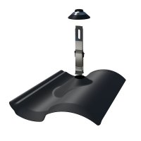 Pegasus Solar S-Tile Flashing w/Scissor & Metalized EPDM Boot Galvanized Black, PTX-SFB0