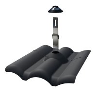 Pegasus Solar W-Tile Flashing w/Scissor & Metalized EPDM Boot Galvanized Black, PTX-WFB0