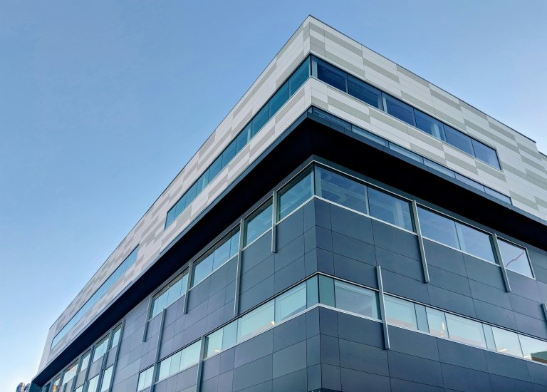 Generic commercial building exterior.