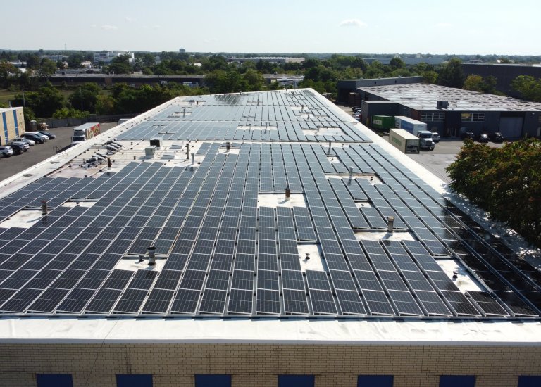 Silfab Solar commercial solar panel installation project in America.