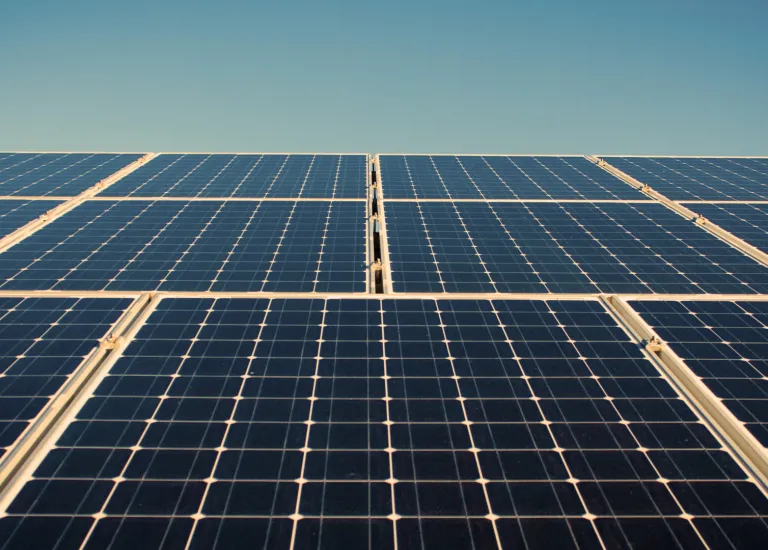 solar panels stacked to the sky