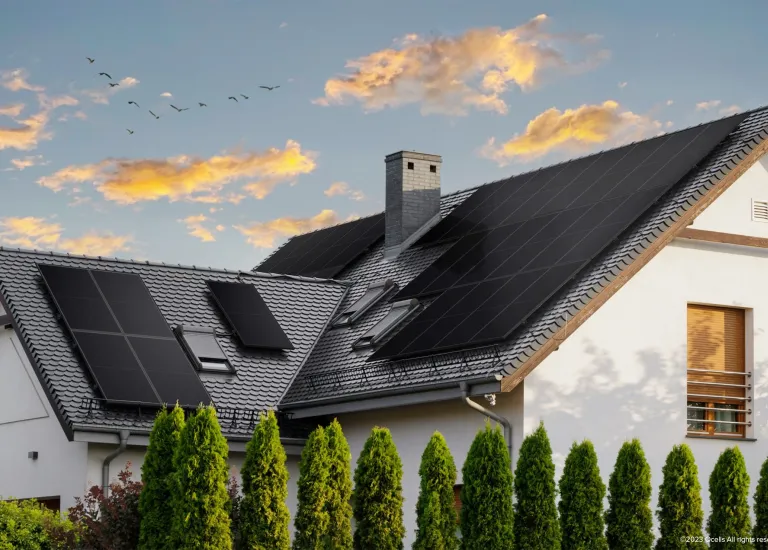Qcell Panels on house
