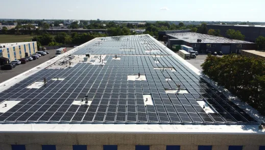 Silfab Solar commercial solar panel installation project in America.