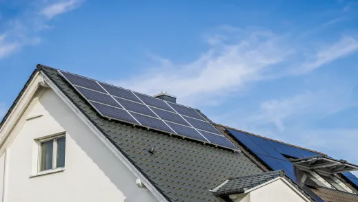 Solar Panels on the roof of a home.