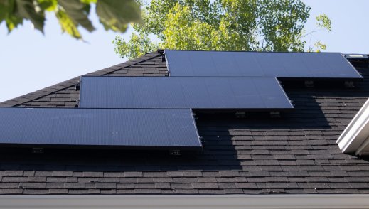 REC solar panel residential installation. 