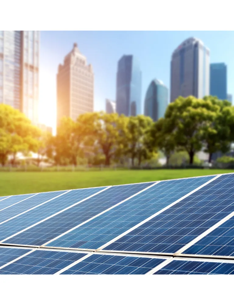 Skyline with solar panels