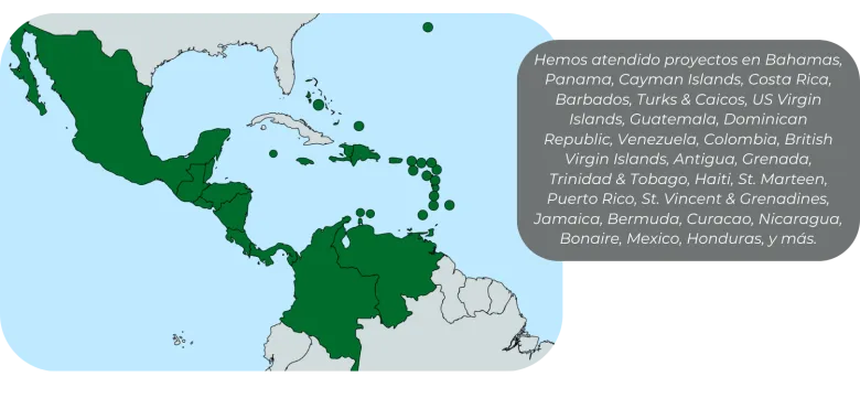 America Latina y El Caribe Countries Serviced