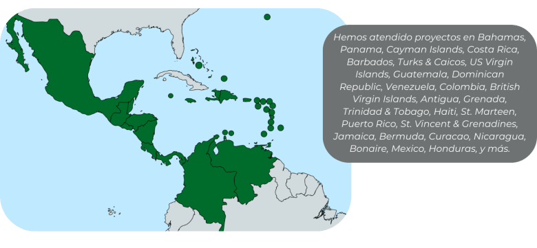 America Latina y El Caribe Countries Serviced