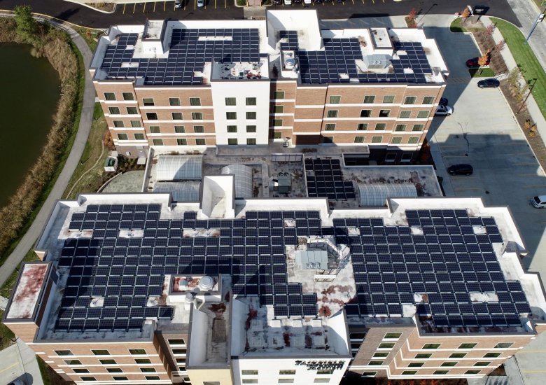 Rooftop solar installed on a business
