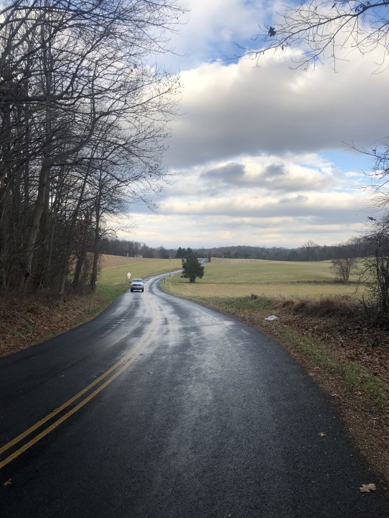 Open Road near the solar project at a farm new Morgantown PA
