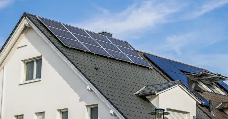 Solar Panels on the roof of a home.