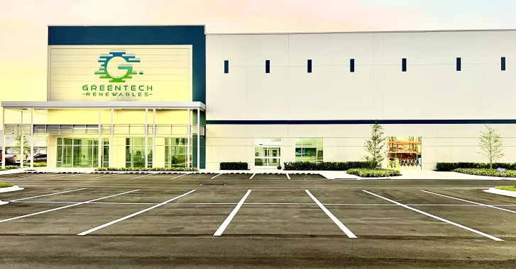 Greentech Renewables Tampa Bay building exterior.