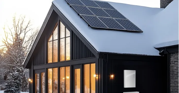 FranklinWH solar system residential installation in winter weather. 