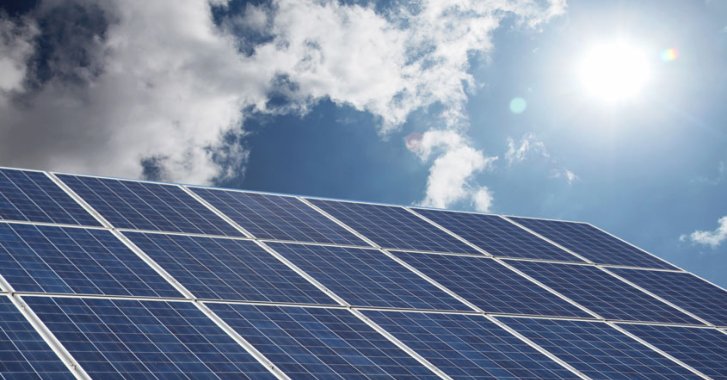 Solar panels in the sunlight