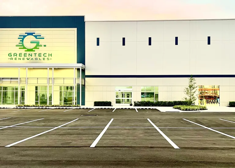 Greentech Renewables Tampa Bay building exterior.