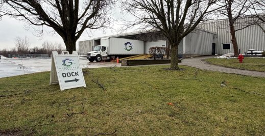 Greentech Renewables Rochester delivery truck and dock.