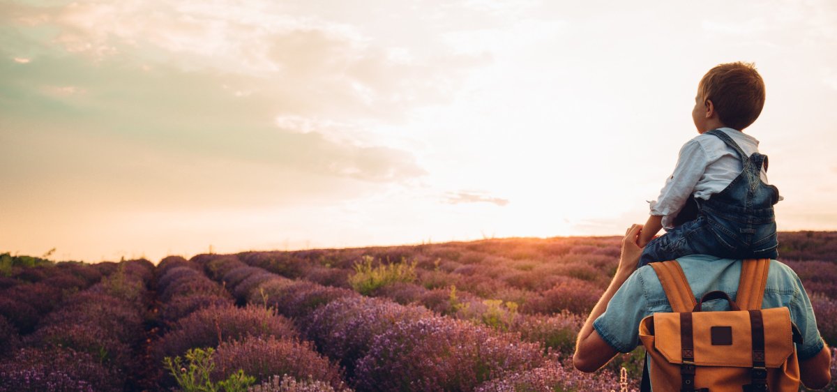 Boy in a field of lavender