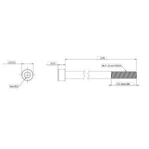 Unirac MetalX M8x65 Cap Hex Bolt, ES10891