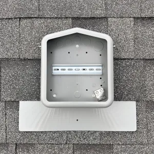 SolaDeck 2 Position Ground Flashed PV Junction Box for Composition/Cedar Roofs GRY, 0799-2G
