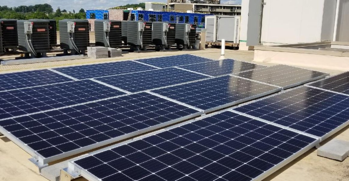 Photovoltaic Modules and Racking on Roof Photovoltaic Modules and Racking on Roof