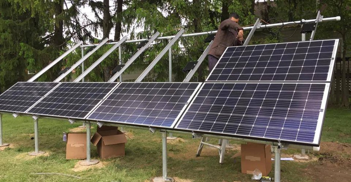 Partially Completed Greentech Renewables Supplied EMOD Electric Ground Mount Solar Installation