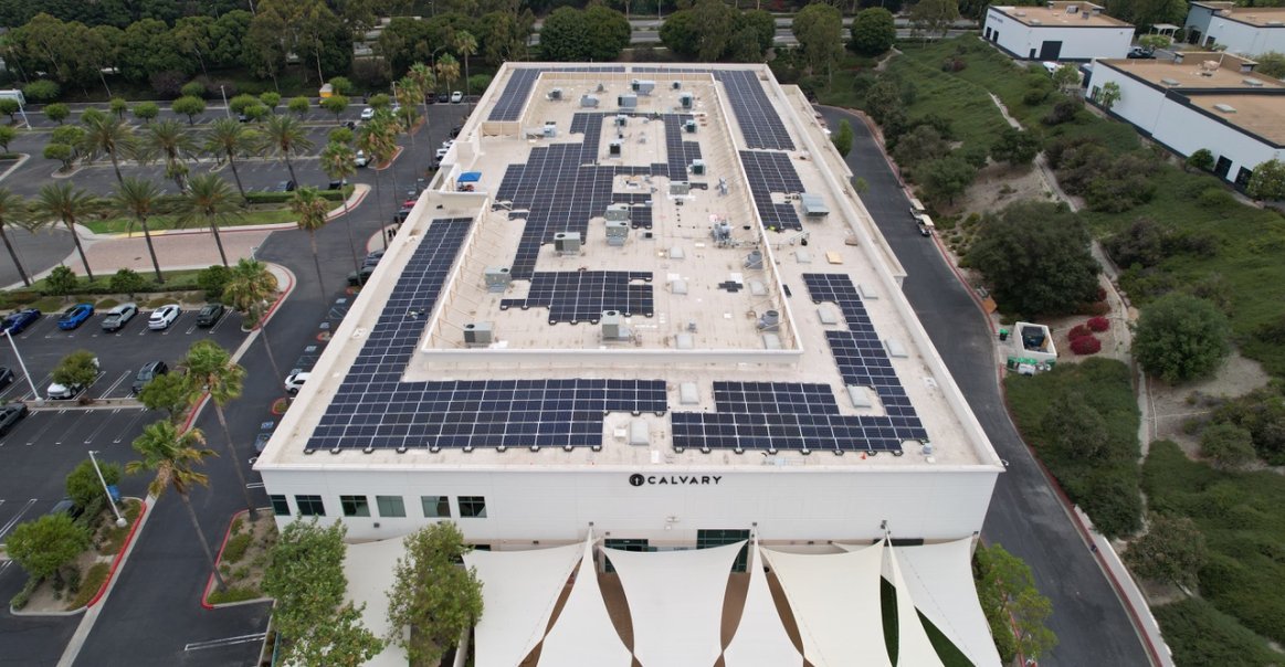 Sky view of commercial DC solar installation project in California. Sky view of commercial DC solar installation project in California.