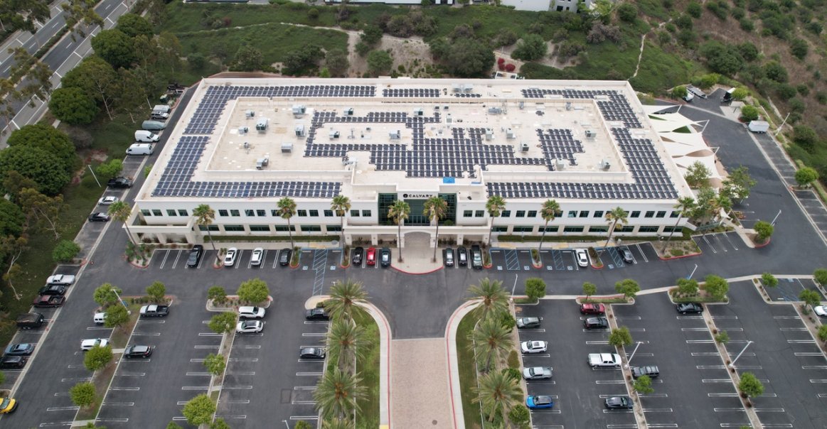 Side view of commercial DC solar installation in Orange County. Side view of commercial DC solar installation in Orange County.