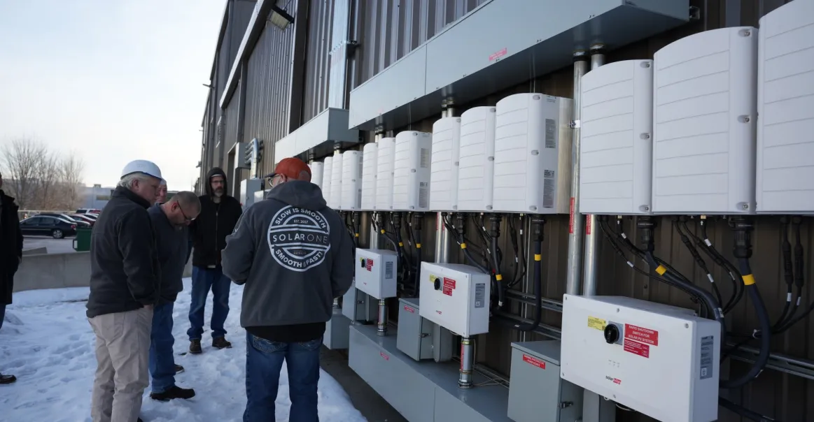 Commercial installation energy storage product view.