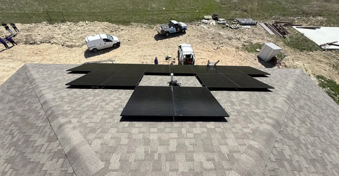Center roof view of Refuge for Women Installation North Texas