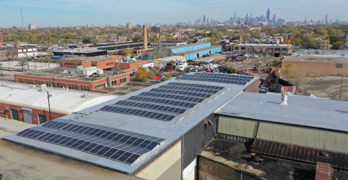 Flat Roof Solar Array Chicago Commercial Rooftop Solar