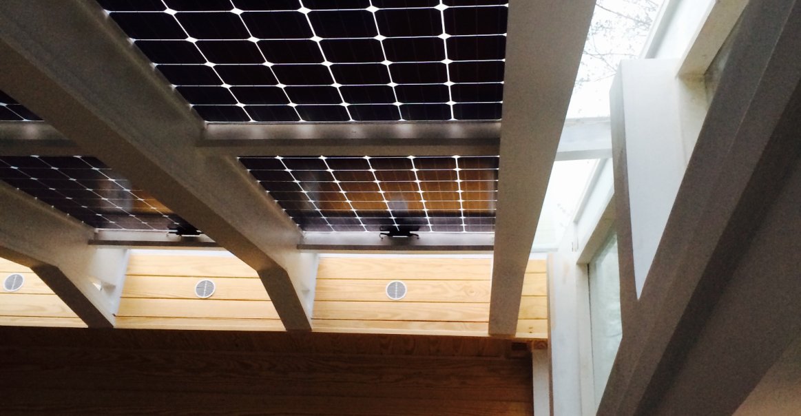 Revealing sunlight through solarium residential solar project in NC. 