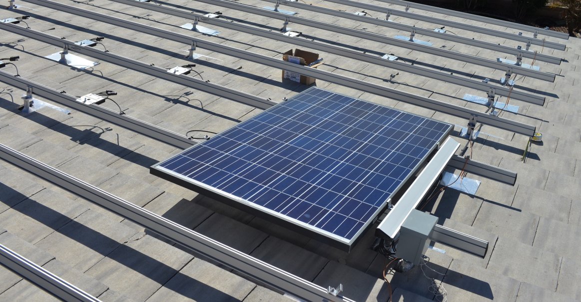 Residential solar installation using Qcells panels by homeowner. 