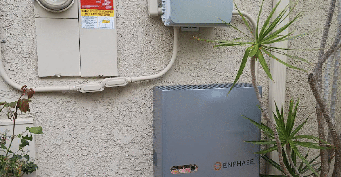 Close up of Enphase system for solar installation in San Diego, CA. Close up of Enphase system for solar installation in San Diego, CA.
