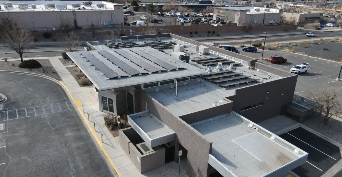 Medical facility rooftop commercial solar installation project in Albuquerque, NM
